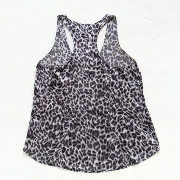 Joie Leopard Print Gray Silk Racerback Tank Top - Picture 7 of 11